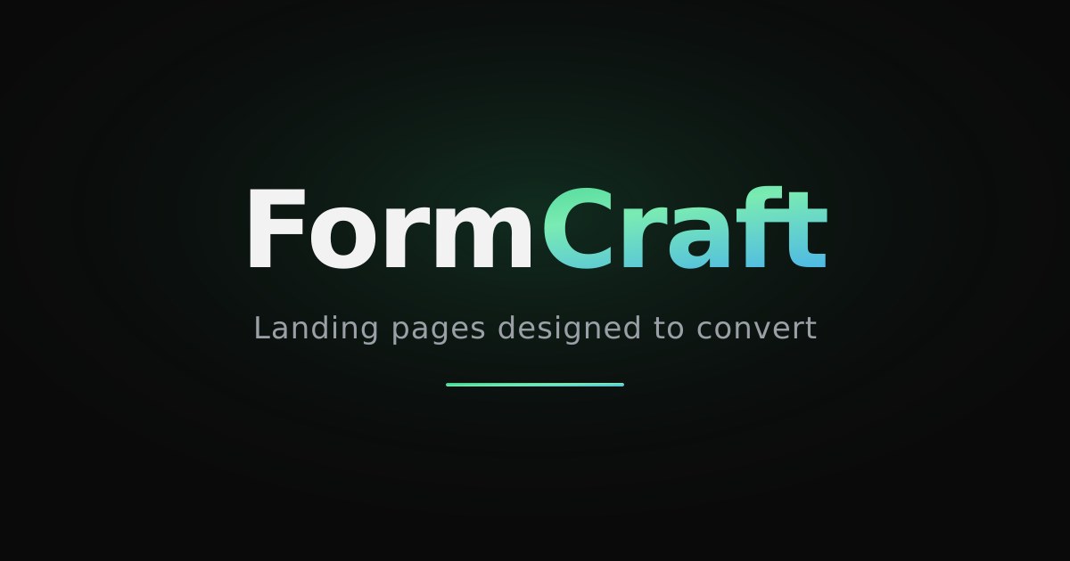 Formcraft — Custom Landing Page Design & Development